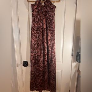 T bags silky maxi Halter dress